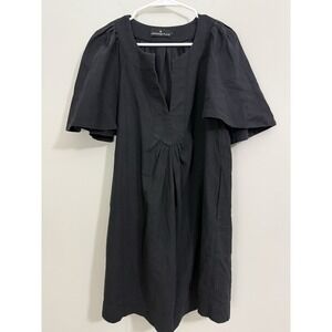 Pomander Place Tuckernuck Black Finley Flutter Sleeve Mini Dress Cotton Sz Small